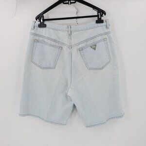 Vintage Y2K GUESS jean Shorts Mens 36 10" Cotton light wash Denim Baggy ? logo